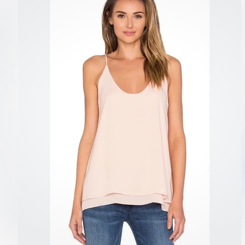 Krisa Double Layer Light Pink Flowy Cami